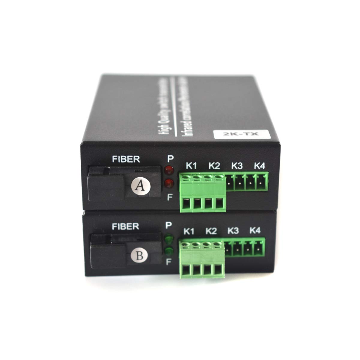 2 Port Contact Closure Over Fiber Optic Converter-Singlemode Fiber up to 12.4miles, for Door Open and Door Close,Entry Access Control,Alarm System