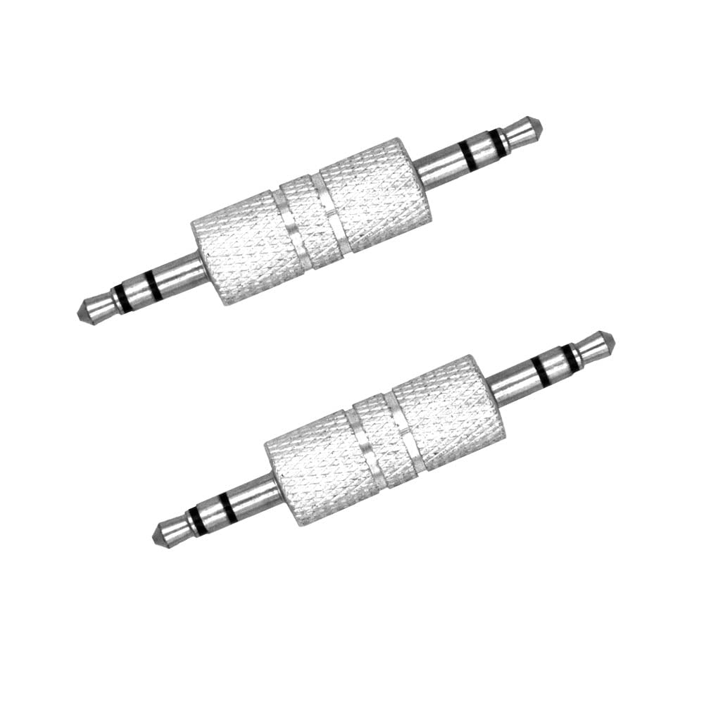 3.5 mm Male to Male Audio Connector, 1/8 inch Audio Adapter Metal 3.5mm Jack to 3.5mm Jack Adapter. (2)