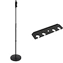 Gator Frameworks GFW-MIC-1001 Heavy-Duty Round Base Mic Stand with 4 Mic Tray - Perfect for Wired & Wireless Microphones - Durable & Reliable