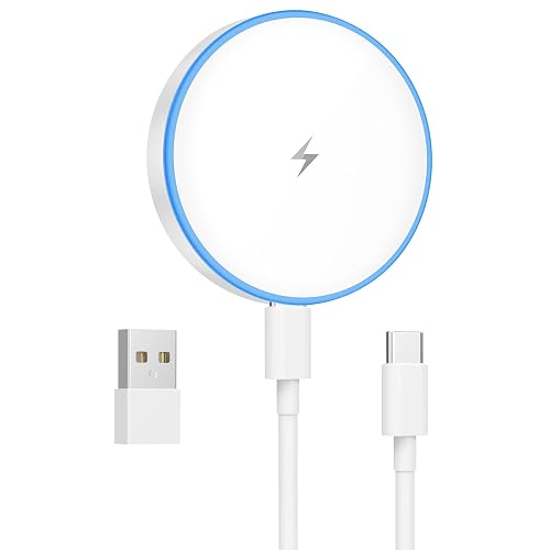 MagSafe Charger 15W Magnetic Wireless Charger Fast Charging Pad Compatible with iPhone 17/16/15/14/13/12 Series & AirPods 4/3/2/Pro Magnetic MagSafe