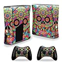 MightySkins Skin Compatible with X-Box 360 Xbox 360 S Console - Geo Sugar Skull | Protective, Durable, and Unique Vinyl Decal wrap Cover | Easy