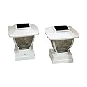 Maxsa 41981 Solar Wave Glass Post and Fence Cap Lights, Dusk-to-Dawn Solar-Powered Lighting, 3 Super Bright LEDs, 30 lumens of Warm-White Light, Fits