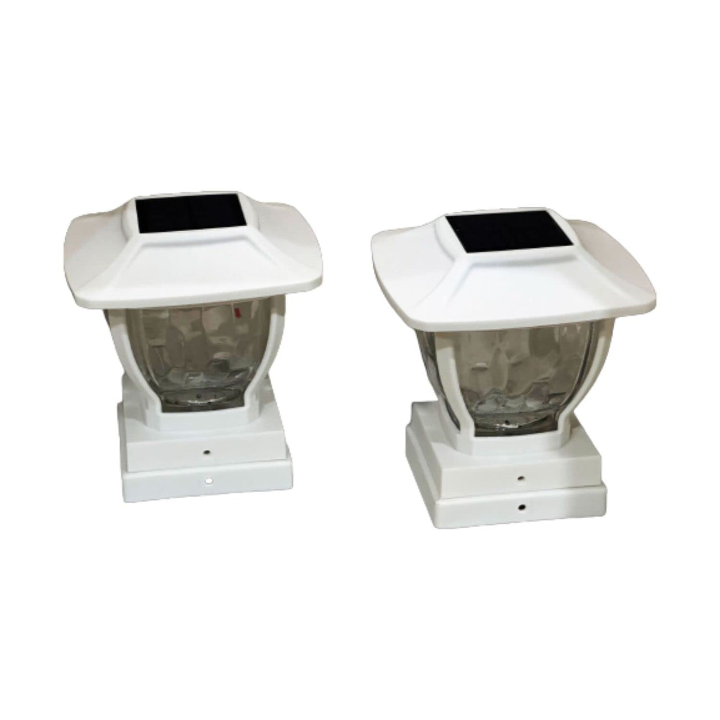 Maxsa 41981 Solar Wave Glass Post and Fence Cap Lights, Dusk-to-Dawn Solar-Powered Lighting, 3 Super Bright LEDs, 30 lumens of Warm-White Light, Fits