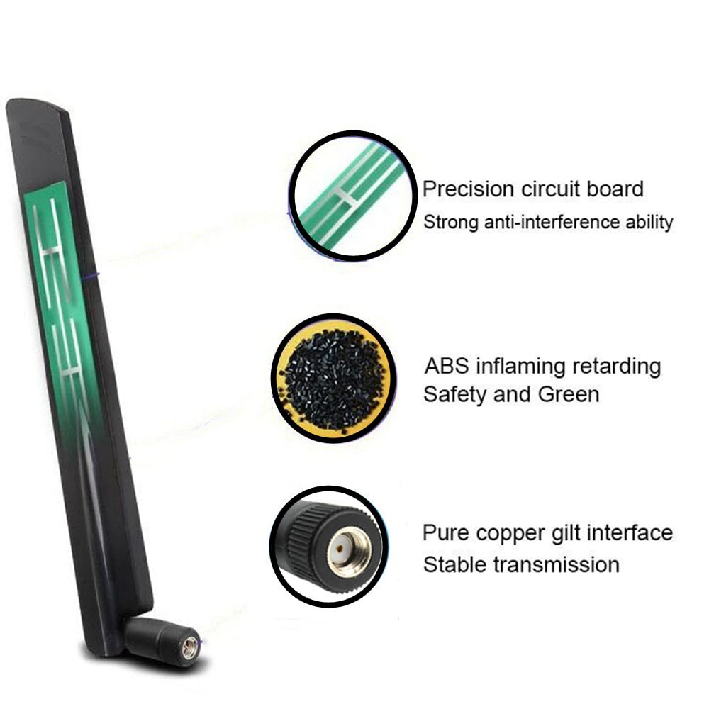 2X Dual Band WiFi Antenna 2.4GHz 5GHz RP-SMA Male WiFi Antennae for PC Desktop Computer PCI PCIe WiFi USB Adapter Card Wireless Network Router