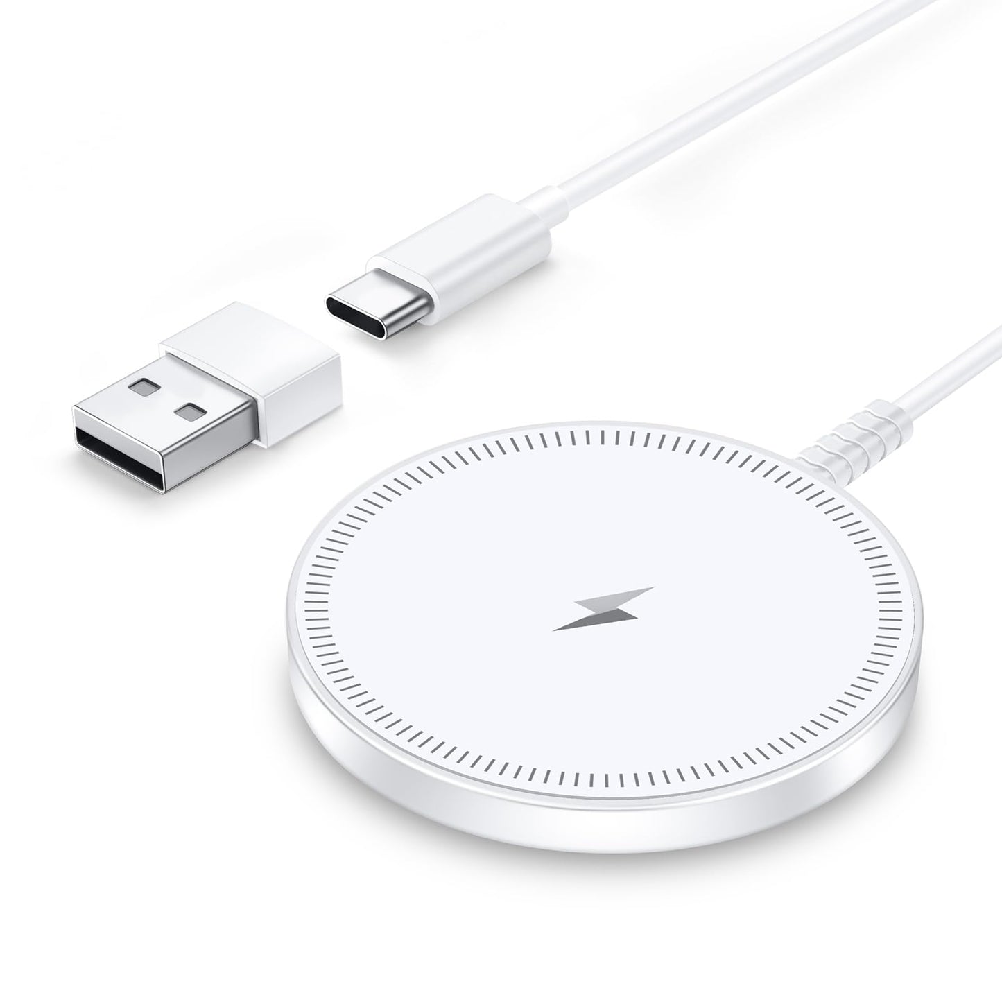 Magnetic Wireless Magsafe Charger iPhone: Charging Pad for iPhone 17/16/15/14/13/12 Series & AirPods Pro 4-2, Strong Magnet, Dual Ports