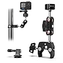 SUREWO Super Camera Clamp Mount,Super Clamp Mount with Dual Ballhead Magic Arm Compatible with Gopro Hero 13,12,11,10,9,8,7,6,5, Insta360 X4/3/2, DJI