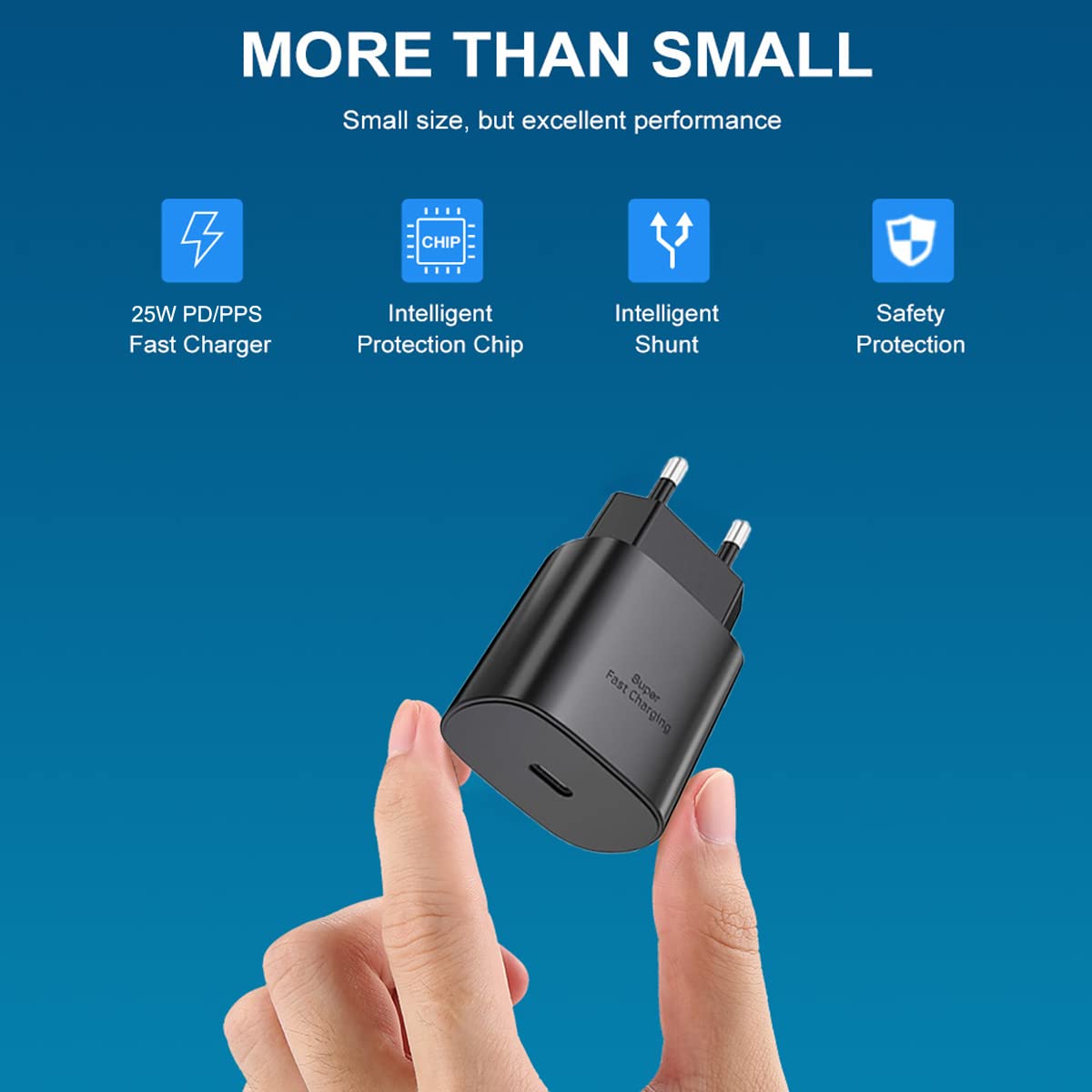 25W European USB Type C Super Fast Charger Europe Travel Adapter Plug Block for Samsung Galaxy S26 S25 S24 S23 S22 S21 Ultra Plus A25 A53 A52 A14 Moto