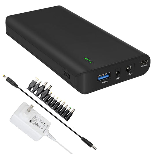 Talentcell Portable Power Bank NB7102, Multi Voltage Output Power Supply with DC & USB-C Port for Laptop, Smartphone, Camera