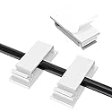 Adhesive Cable Clips Holder, Outdoor Light Clips, White Cord Wire Clips, Sturdy Nylon Cord Wall Finisher Wire Clamp for Home, Car, Office Desk Wire