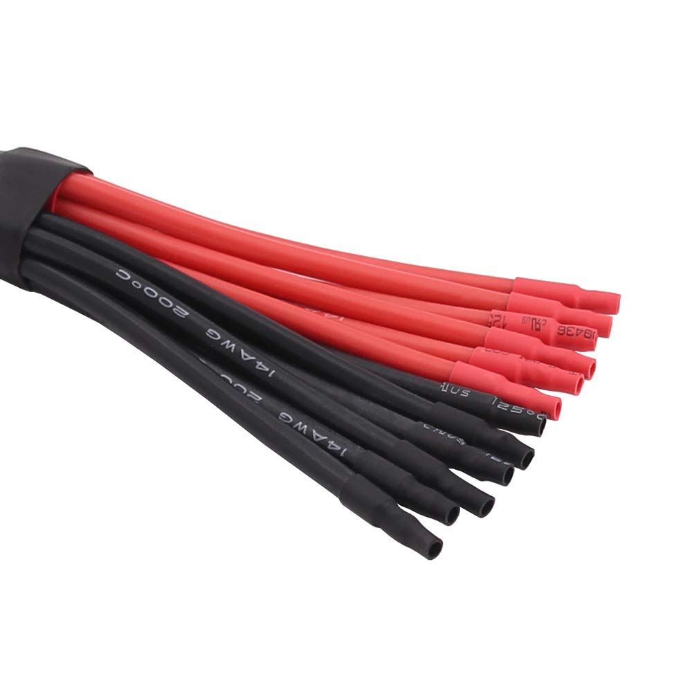OliYin 1pc 6X Bare Wire to 4mm Banana Plug Parallel Adapter Battery Charging Cable 25cm
