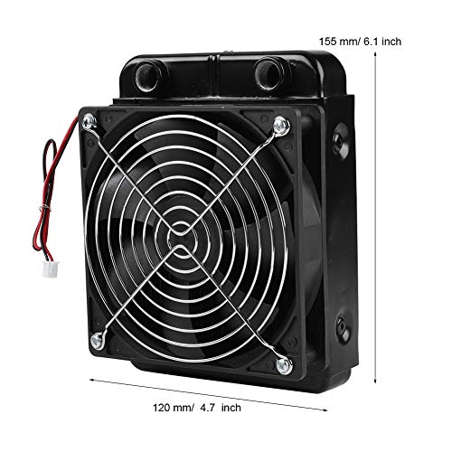 CPU Radiator, DC12V CPU Liquid Cooling Radiator With Fan, G1/4 Thread Heat Row Radiator with Fan, 18 Tubes 120mm Radiator CPU Liquid Cooler
