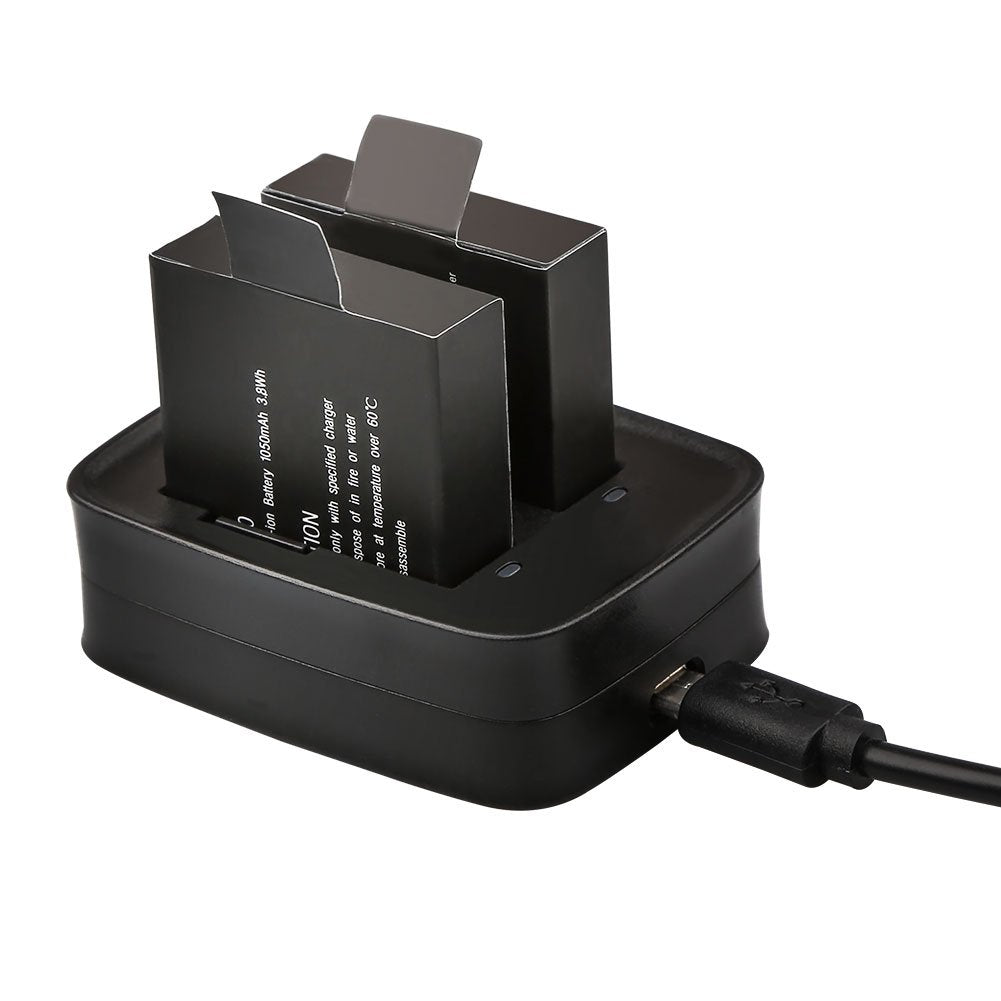 AKASO V50 Elite 2 x 1050mAh Rechargeable Action Camera Battery with USB Dual Charger