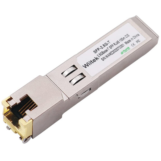 2.5G SFP to RJ45 Module, Wiitek 2.5GBase-T SFP to RJ45 Transceivers 100m, Compatible for Cisco SFP-2.5G-T, Ubiquiti, MikroTik, TP-Link 2.5Gb Switch or