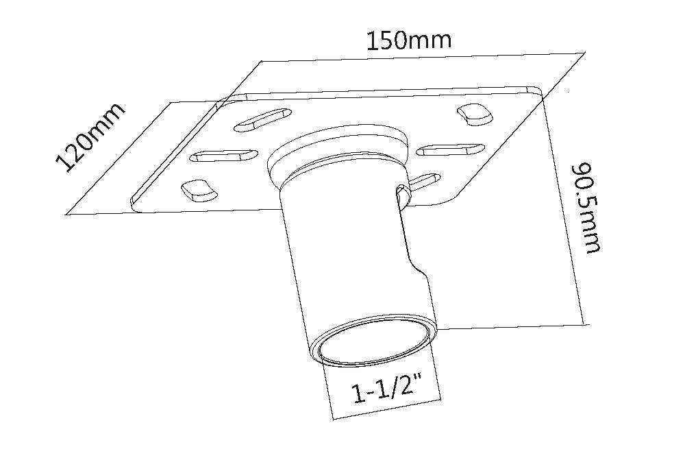 VideoSecu Ceiling Plate for Ceiling Mount Fit 1.5 inch Thread Pipe Pole MPCNT1 WTT