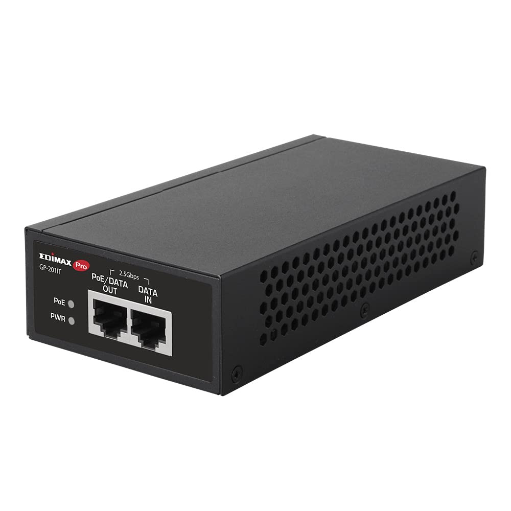 Edimax Pro Gigabit PoE+ 30W Injector Adapter, 2.5 Gbps, Adds Power to PoE Powered Device (PD) for up to 100 Meters (328ft), Powers IP Cameras, IP