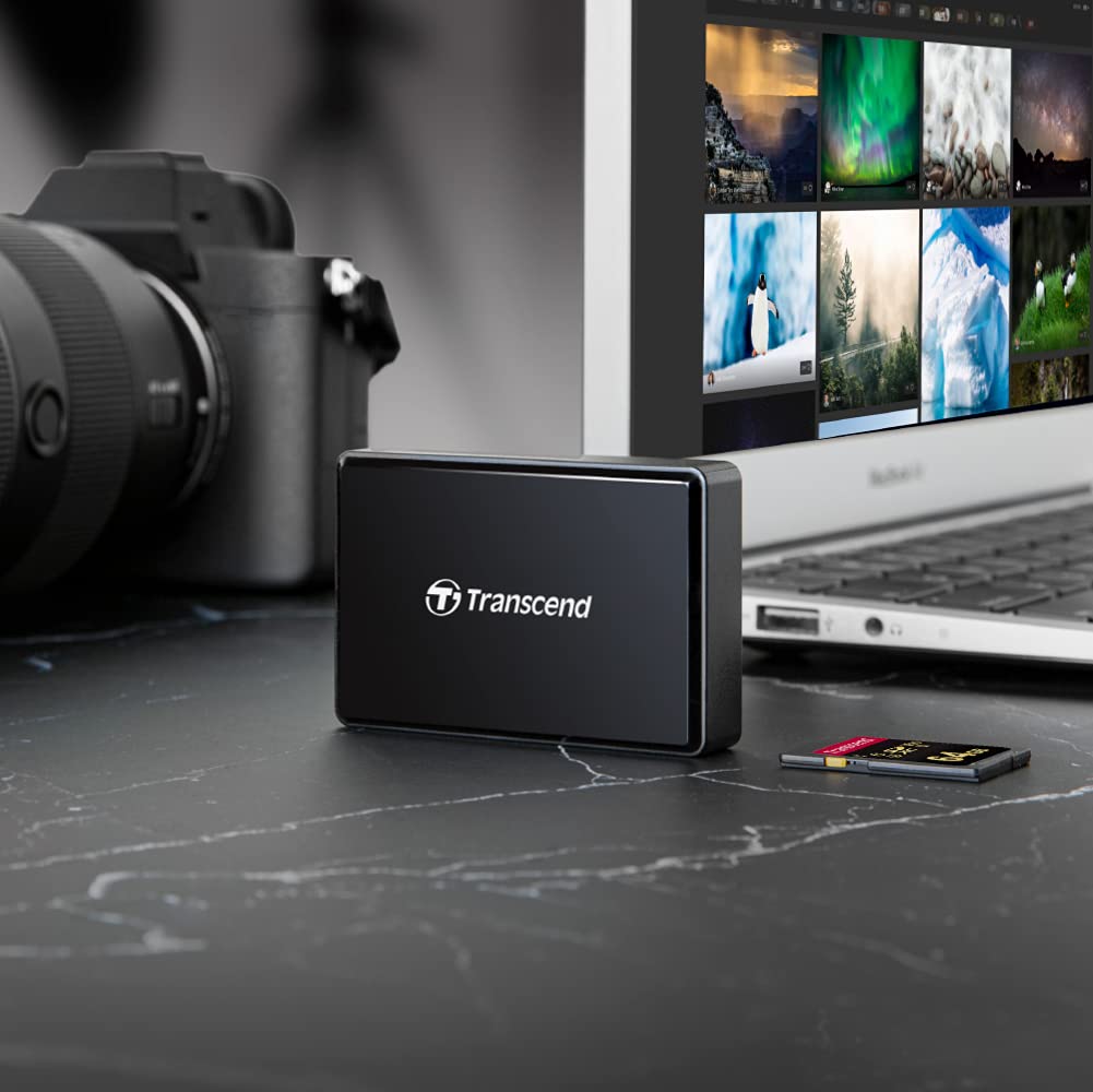 Transcend RDF9 Card Reader - CompactFlash, microSDHC, microSDXC, SDHC, SDXC, SD, microSD, CompactFlash (UDMA7) - USB 3.1 Type AExternal