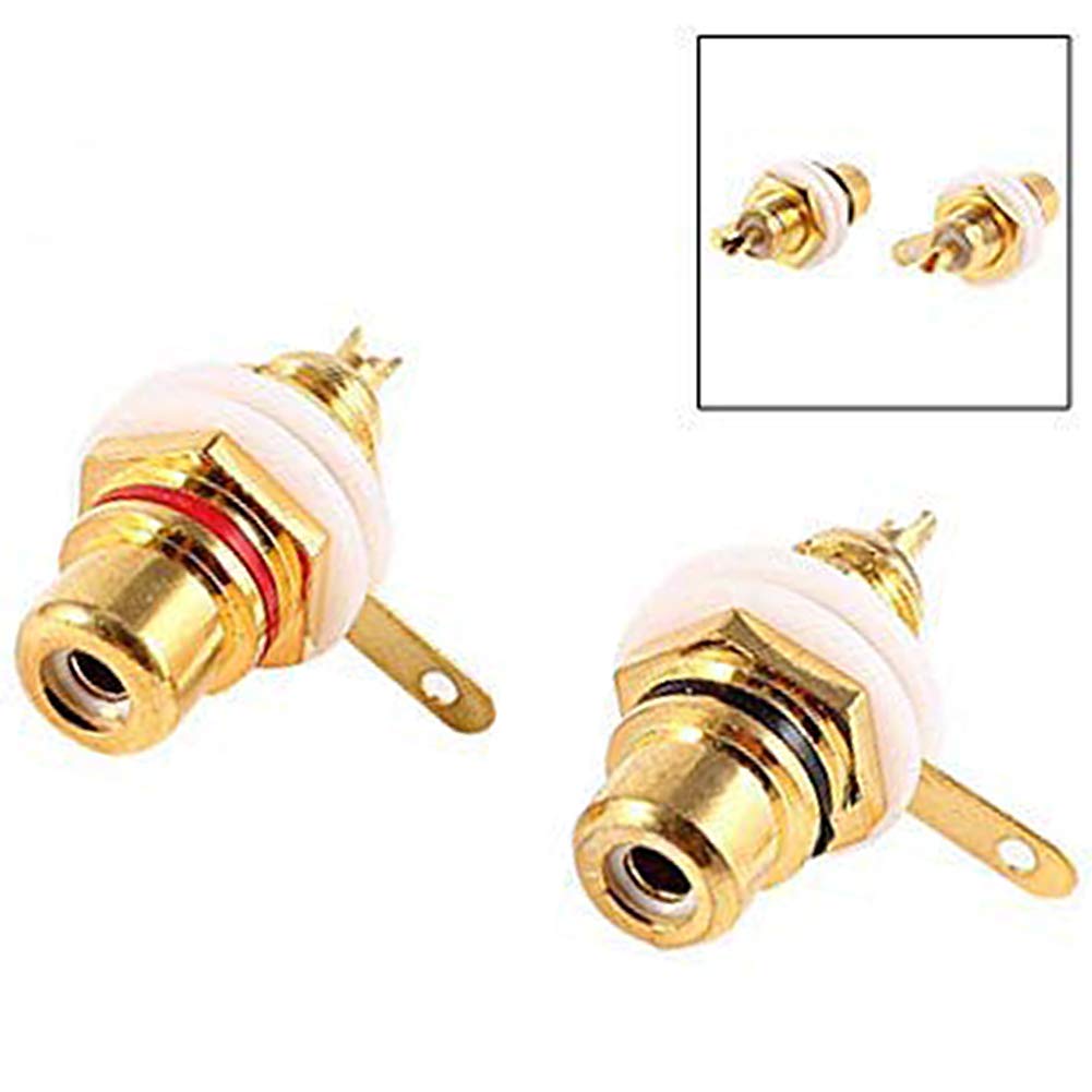 Dahszhi Audio Terminal Jack Panel Mount RCA Female Socket Connector Chassis Panel Mount - 5 Pairs