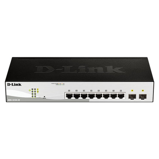 D-Link 10-Port Gigabit Smart Managed Switch | 8 GbE + 2 SFP Ports | L2+ | VLANs | Cable Diagnostics | Web Managed | Desktop or Rackmount | Fanless |