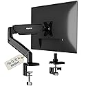 Mount-It! Single Monitor Arm Desk Mount, Gas Spring Monitor Mount, Fits 13-32" Screens up to 17.6 lbs, VESA 75x75 & 100x100, Full Motion Tilt Swivel
