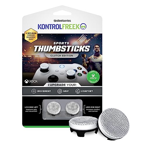 KontrolFreek Clutch for Xbox One and Xbox Series X Controller | Performance Thumbsticks | 2 Low-Rise Concave | Black & White