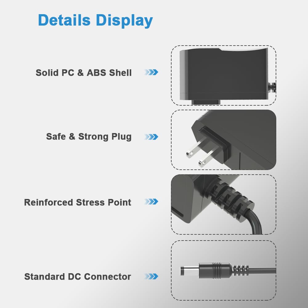 5V 1A AC Adapter 5W AC/DC Charger AC 100V-240V Wall Charger for Android Tablets Webcam Routers Toys Recorder Speaker & More DC 5V Devices &Security…
