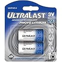 Dantona UL1232 UL1232 CR123-A 3-Volt Photo Lithium Batteries, 2 pk