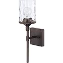 HomePlace by Capital Lighting 628811BZ-451 Colton Urban/Industrial Clear Water Glass Torchiere Wall Sconce, 1-Light 100 Watt, 17" H x 5" W, Bronze