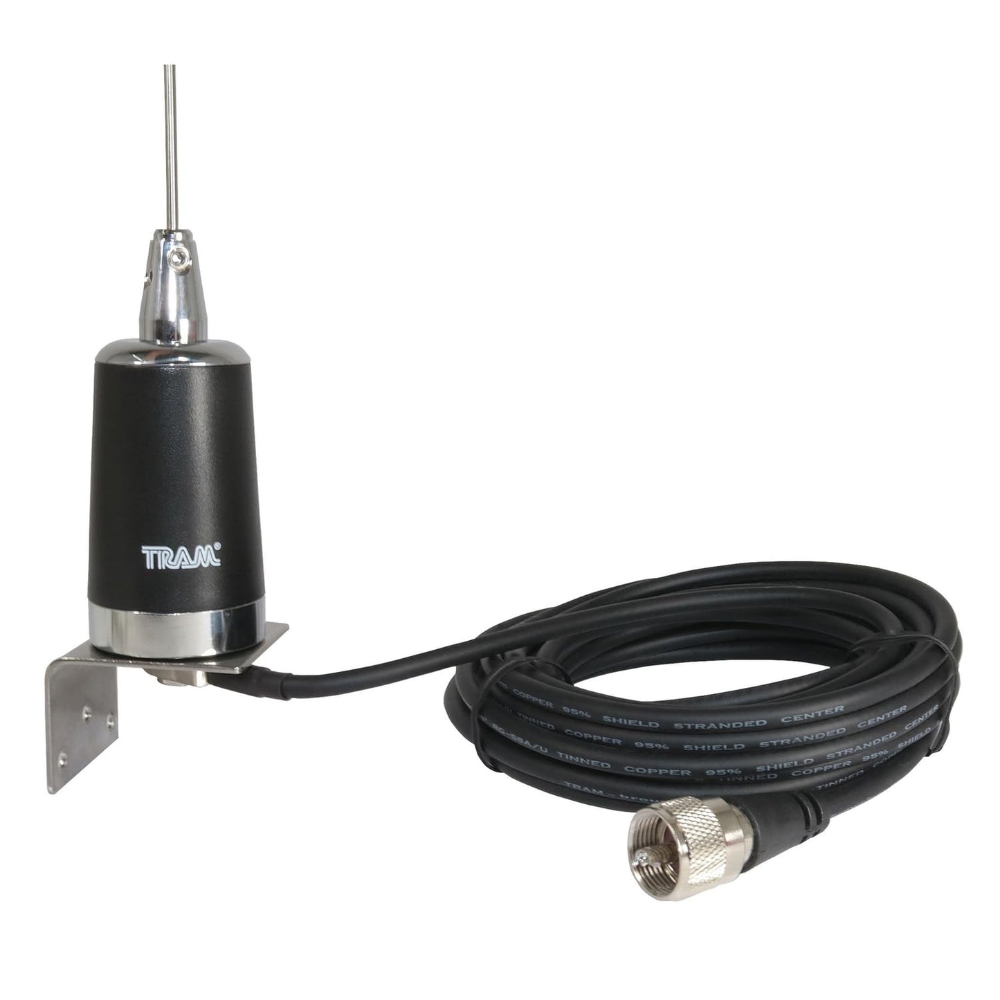 Tram 10280 Pre-Tuned 144MHz-148MHz VHF/430MHz-450MHz UHF Dual-Band Amateur Trunk or Hole Mount Antenna Kit with PL-259 Connector