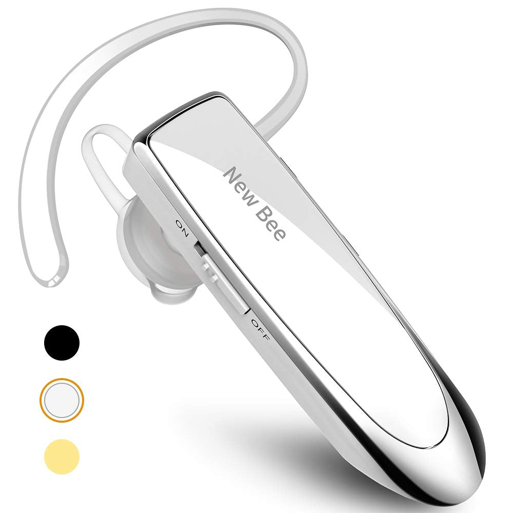 New Bee Bluetooth Earpiece V5.0 Wireless Handsfree Headset with Microphone 24 Hrs Driving Headset 60 Days Standby Time for iPhone Android Samsung