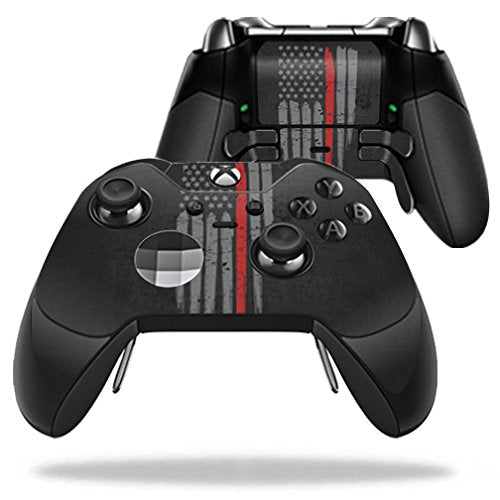 MightySkins Skin Compatible with Microsoft Xbox One Elite Controller - Thin Red Line | Protective, Durable, and Unique Vinyl wrap Cover | Easy