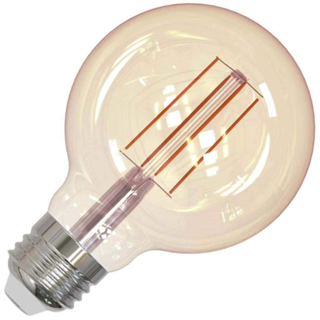 Bulbrite 776800 LED Filament Light Bulb, 5 Watt G25 Filament Nostalgic, Amber Light, 2200k Color Temperature, E26 Standard Base, 450 Lumens, Antique