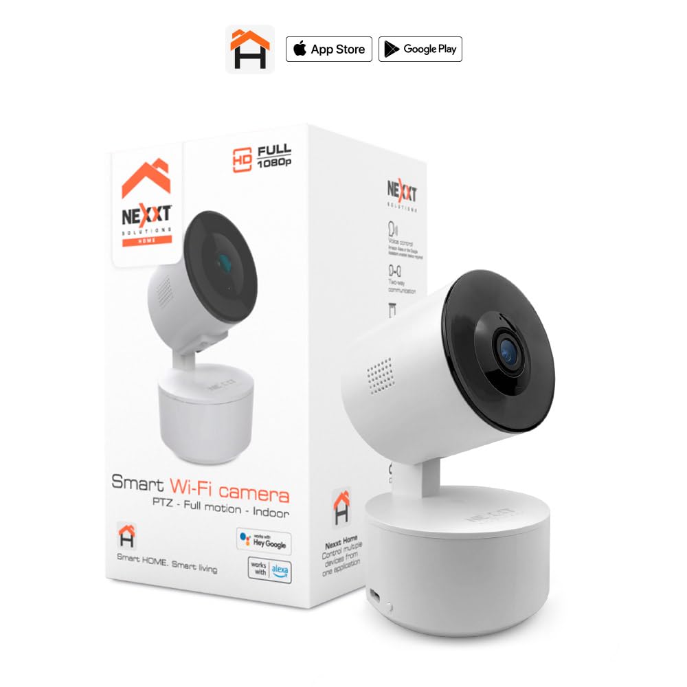 Nexxt Solutions Smart Wi-Fi Indoor Pan and Tilt Camera - 2K HD, Motion Detection, Night Vision, Two-Way Audio, Remote Access Alexa & Google Home
