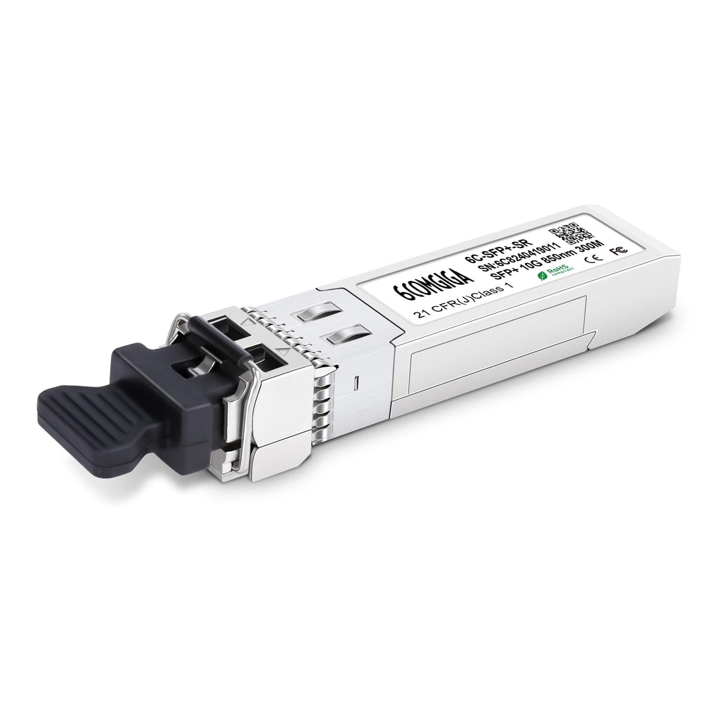 6COM 6COMGIGA 10GBase-SR SFP+ Transceiver, 10G LC 850nm Multi-Mode Module, up to 300 Meters, for HP J9150A and Other Open Switches