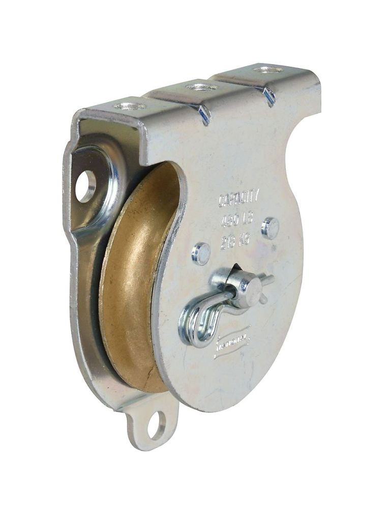 3219BC 2" Wall / Ceiling Mount Single Pulley, Waterproof - Zinc Plated