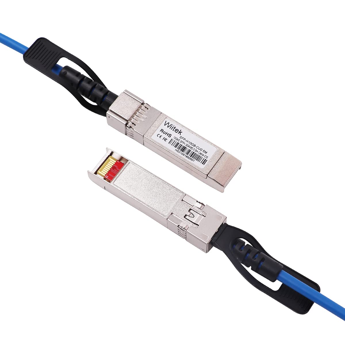 [Blue Colored] 0.5m 10G SFP+ DAC Twinax Cable, 10Gbase-CU SFP+ Copper Cable, Compatible for Cisco SFP-H10GB-CU0.5M, Ubiquiti, Juniper, Mellanox