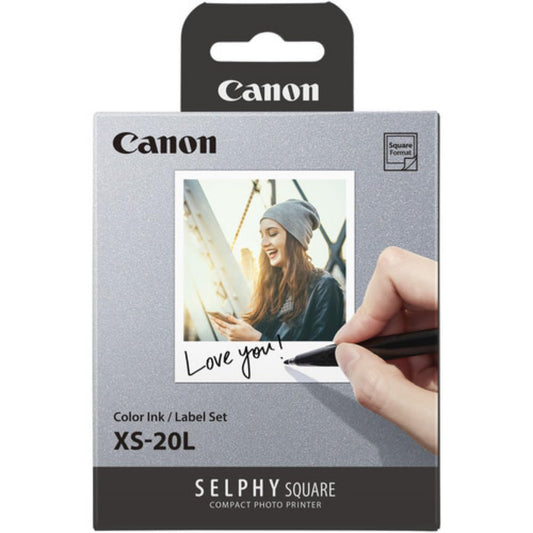 Canon Color Ink/Label Set XS-20L (20 Sheets), Compatible to Canon SELPHY Square Printer