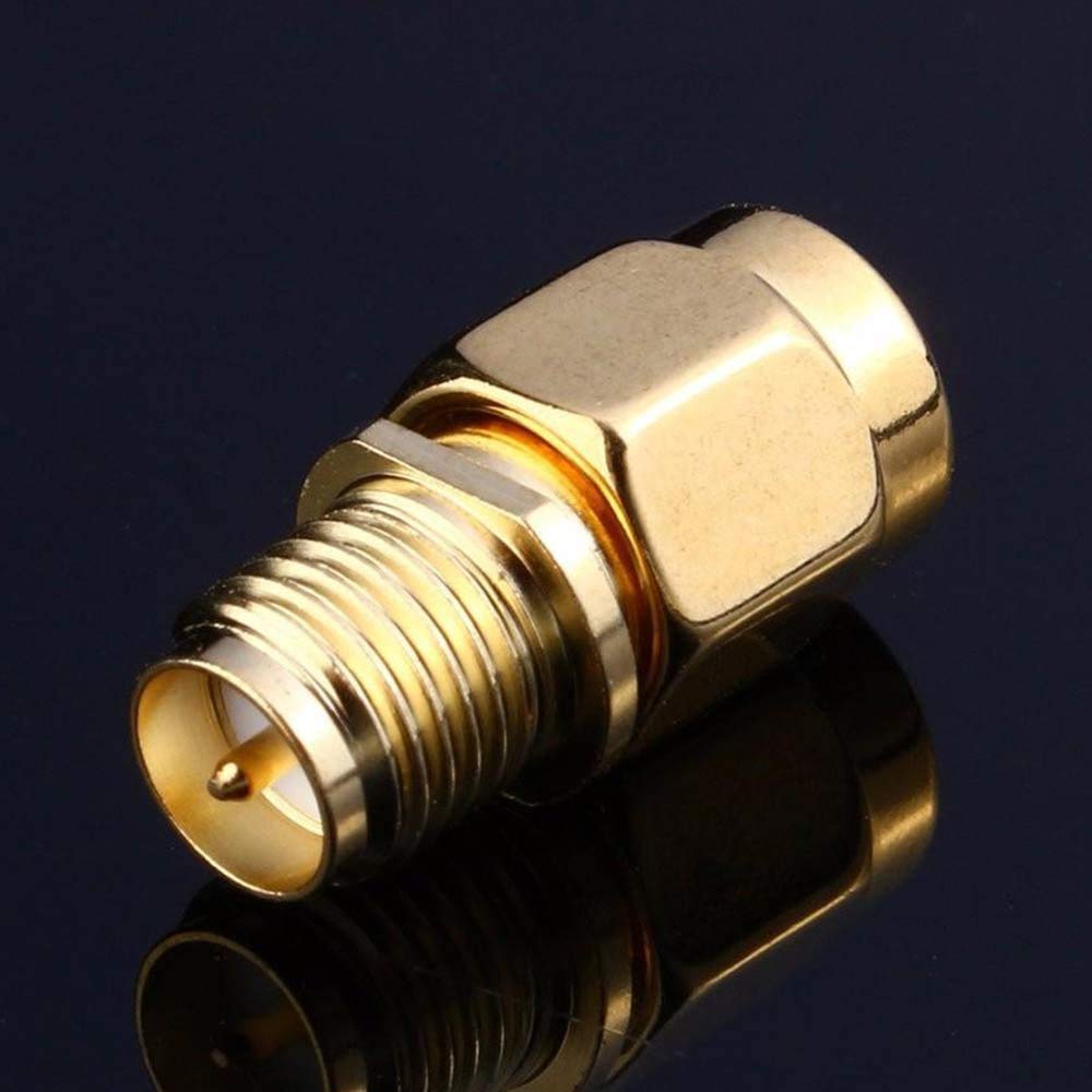 TengKo SMA Male Plug to RP-SMA Female RF Straight Connector Gold Plating Adapter for Wi-Fi Antenna Repeaters Radio Signal Extension Cable (2 Pack)