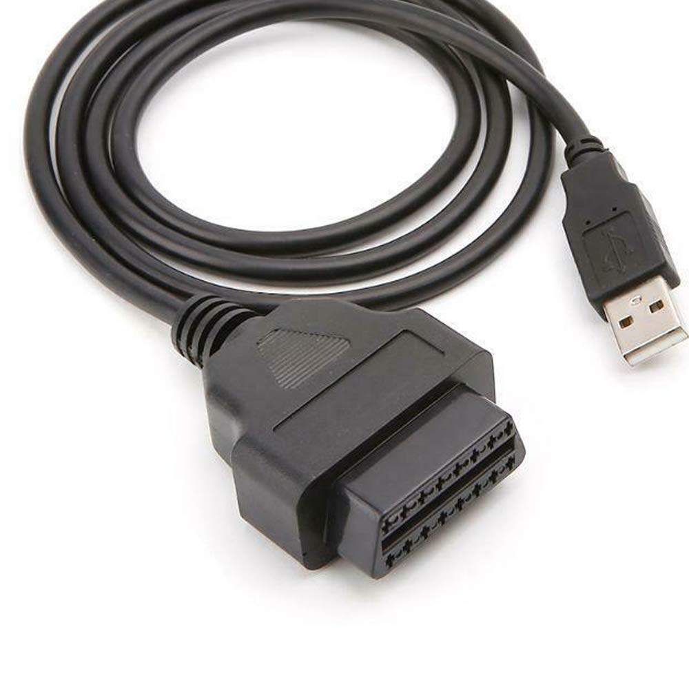 WSDMAVIS 1 Pcs 16 Pins OBD2 Extension Cable to USB Female Port Charging Adapter Cables Connector for Car Extension Cord Connector
