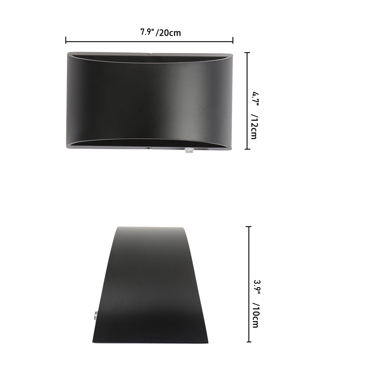 ZYI Dimmable Wall Sconce with Built-in Switch, 20W Hardwired COB Wall Lamp 6000K, Matte Black Aluminum Double-Sided Wall Light Fixture, Bedroom
