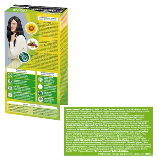 Permanent Hair Dye,Permanent Hair Color. Coloursafe, No Ammonia,Resorcinol,Parabens, or PDD. (~1 Black Hair)