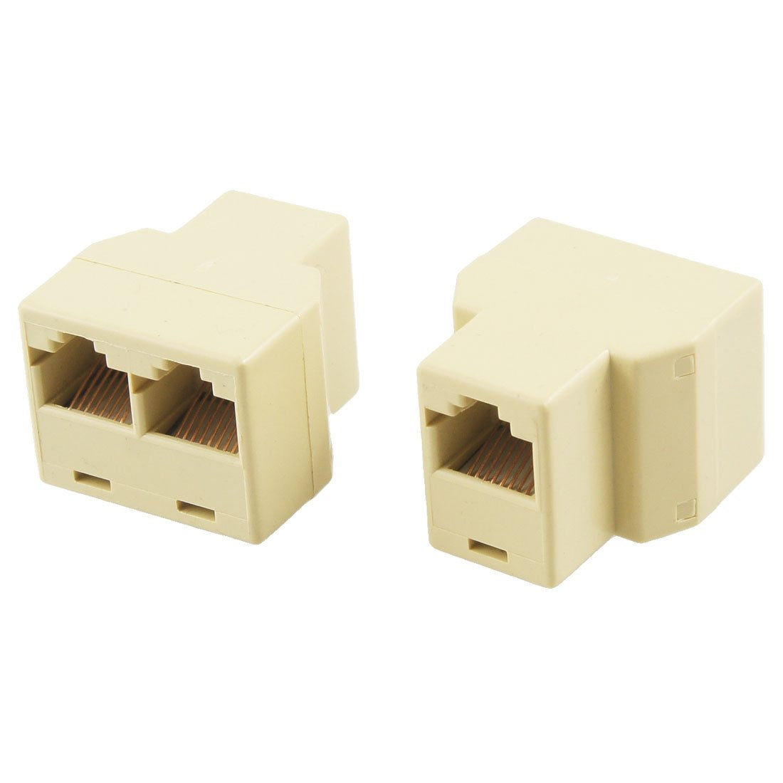 uxcell 2 Pcs 3 Way RJ45 LAN Network Ethernet Splitter Connector Khaki
