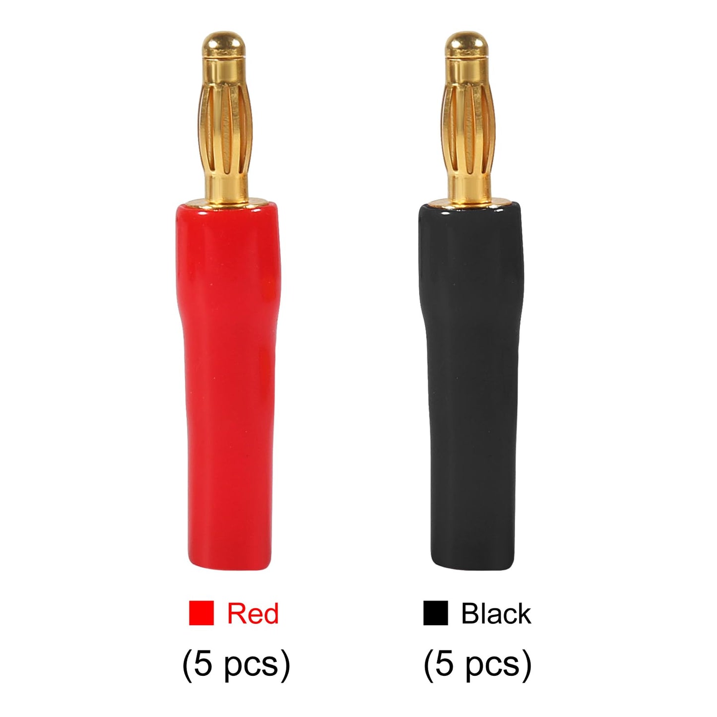 Diitao 10PCS Speaker Connector Banana Plugs 4mm Speaker Cable Connectors for Audio Video (5 Red +5 Black)