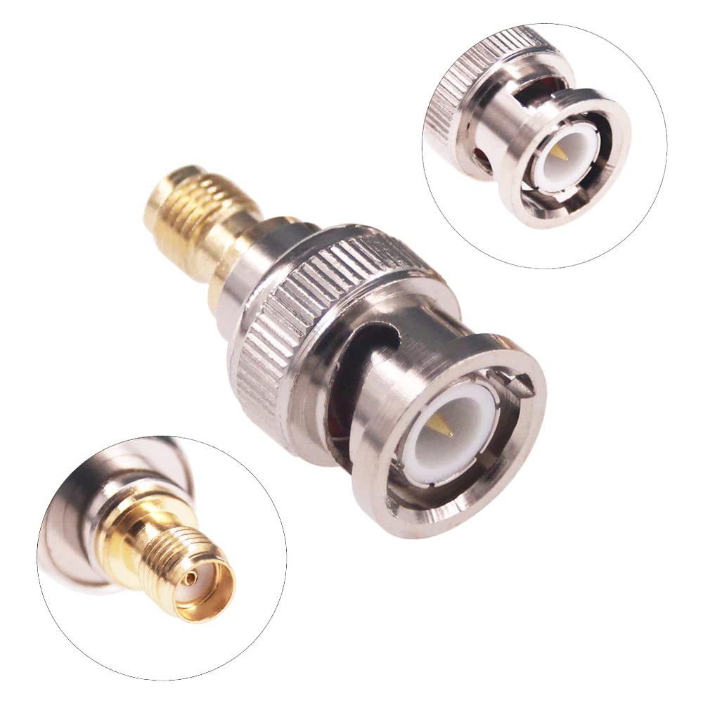 RFaha 5pcs BNC Male to SMA Female RF Coax Adapter BNC to SMA Coaxial Connector Adapter(F22-5)