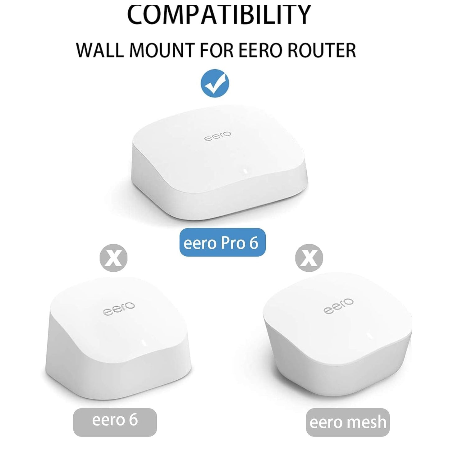 ???????????? 2Pcs Screwless Wall Mount Bracket for Eero Pro 6 WiFi, VHB Stick On Holder, Strong Adhesive Holder, No Tools No Drilling No Hole