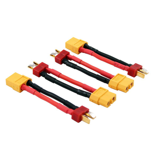 OliRC 4pcs XT60 Female to Male T-Plug Connector/Adapter with 14awg 2in Wire(C14-4)