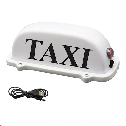 USB Rechargeable Battery Taxi Top Light Roof Taxi Sign with Magnetic Base Waterproof Taxi Dome Light