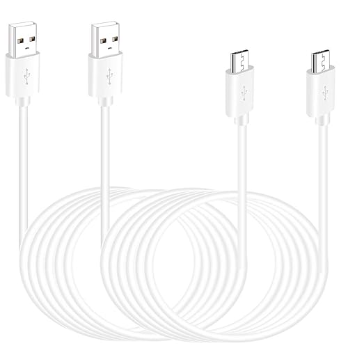 2 Pack 16.4FT Micro USB Cable Extension Power Cord for Wyze Cam YI Camera,Ring Indoor Cam (2nd Generation),PS4 Controller Charger Cord Long Old