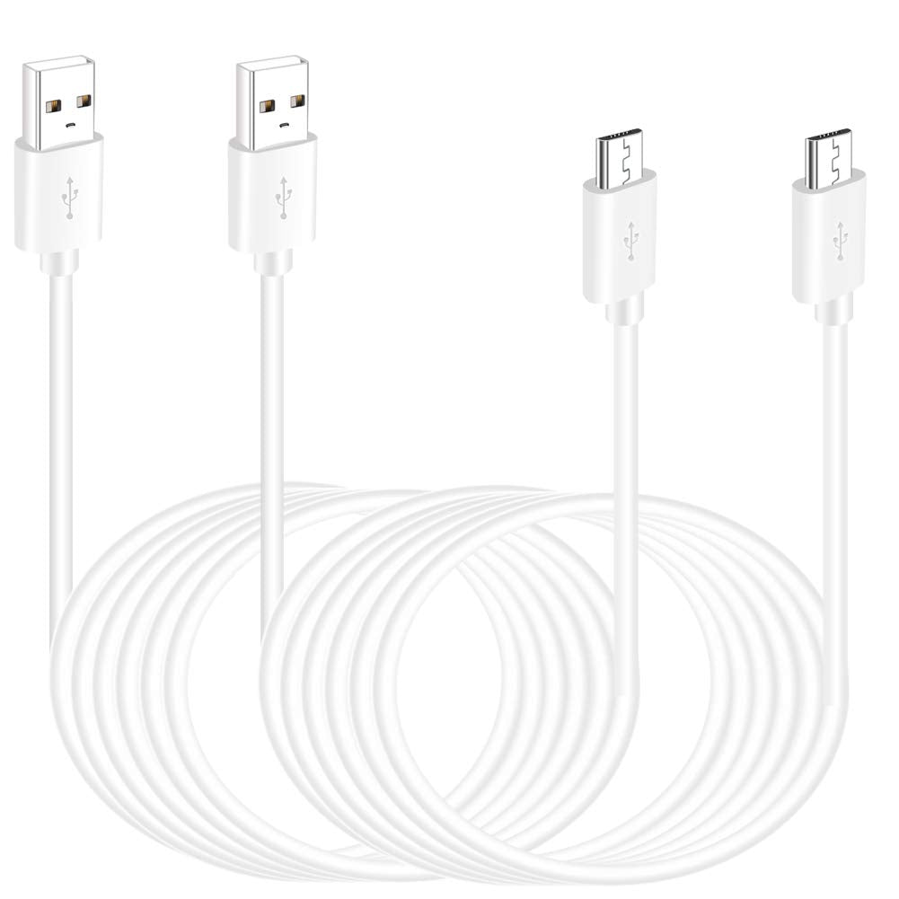 2 Pack 16.4FT Micro USB Cable Extension Power Cord for Wyze Cam YI Camera,Ring Indoor Cam (2nd Generation),PS4 Controller Charger Cord Long Old