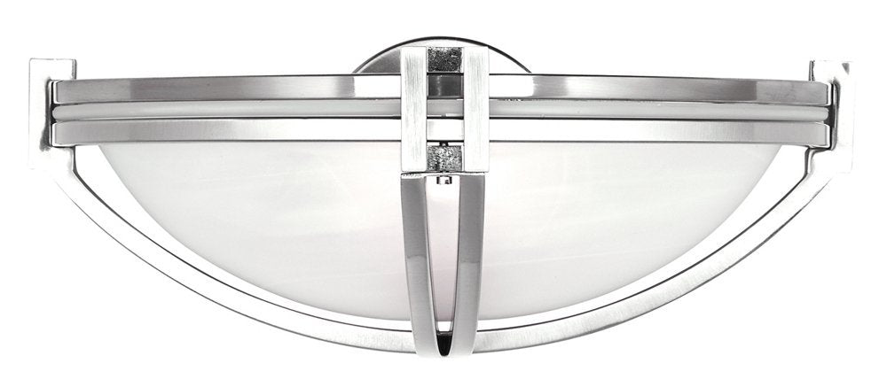 Possini Euro Design Deco Modern Wall Light Sconce Brushed Nickel Silver Hardwired 13 3/4" Wide Fixture Curved Line Marbleized Glass Shade Bedroom