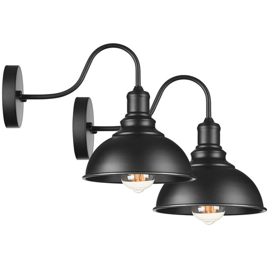 YeLEEiNO Lighting Fixtures, Black Wall Sconce Lighting Barn Wall Light Industrial Vintage Farmhouse E26 Wall Lamp Led Porch Light for Indoor Bathroom
